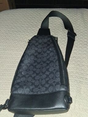 Coach Black Signature Jacquard Sling Bag
